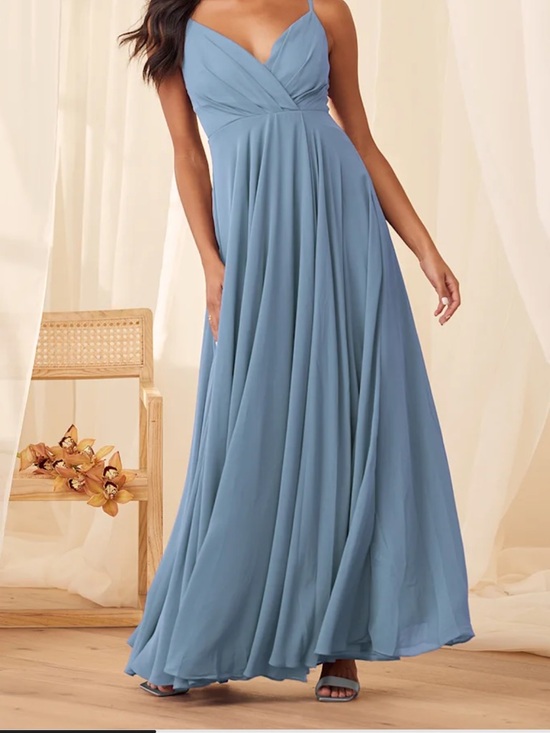 Lulus Dresses & Skirts - Lulu’s Slate Blue Maxi Dress - Women's Formal Gown